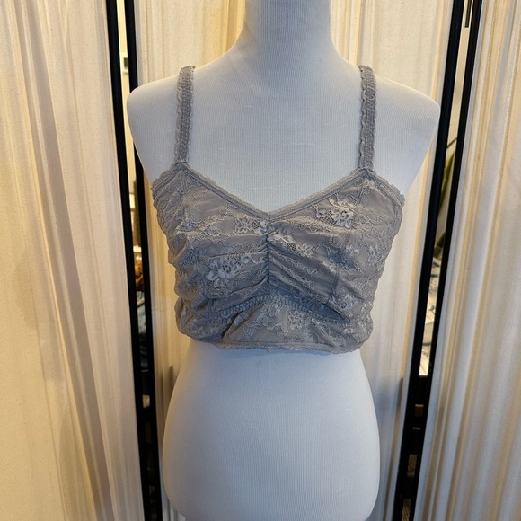 Cacique Other - Cacique Gray Lace Bra with Sweetheart Neckline